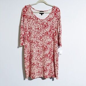 a-line Hawaii - Red and Cream Kaleidoscope Print Long Sleeve Dress